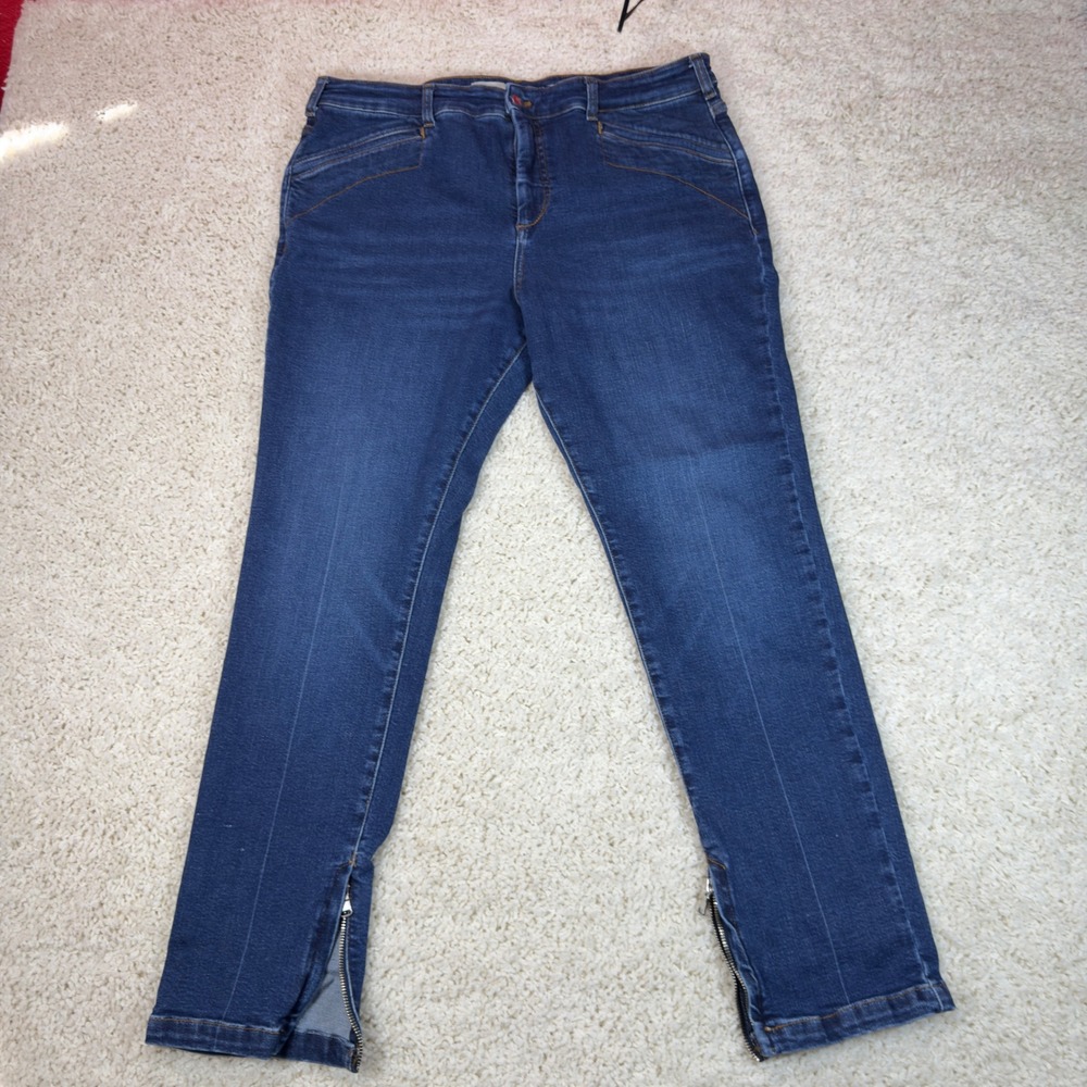 Pilcro Ankle Zip Skinny Jeans Womens 33 Blue Denim High Rise Anthropologie